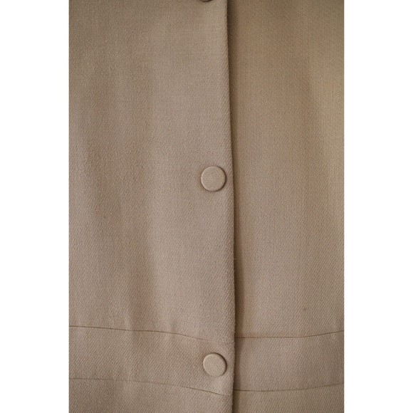 Club Monaco Womens Size S Collarless Three-Button Over Coat Formal Beige Wool - Picture 4 of 8
